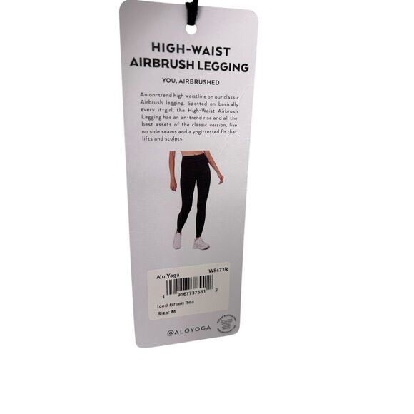 Alo Yoga HIGH-WAIST AIRBRUSH LEGGING Iced Green Tea Medium NWT - Picture 7 of 7